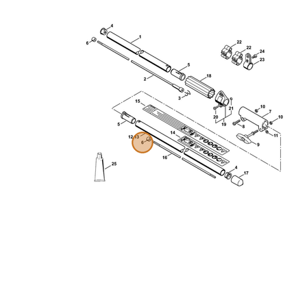 STIHL part 4140-711-2500 — IPL diagram snippet (6x zoom, amber highlight)