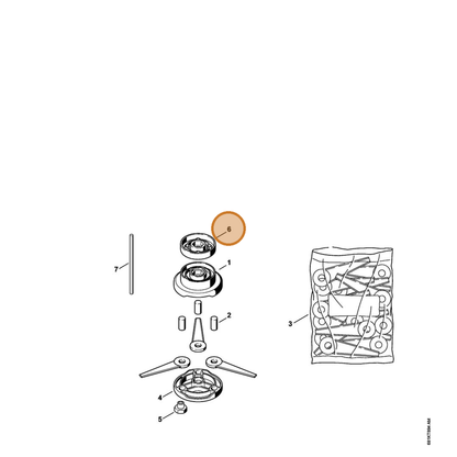 STIHL part 4140-713-1501 — IPL diagram snippet (6x zoom, amber highlight)