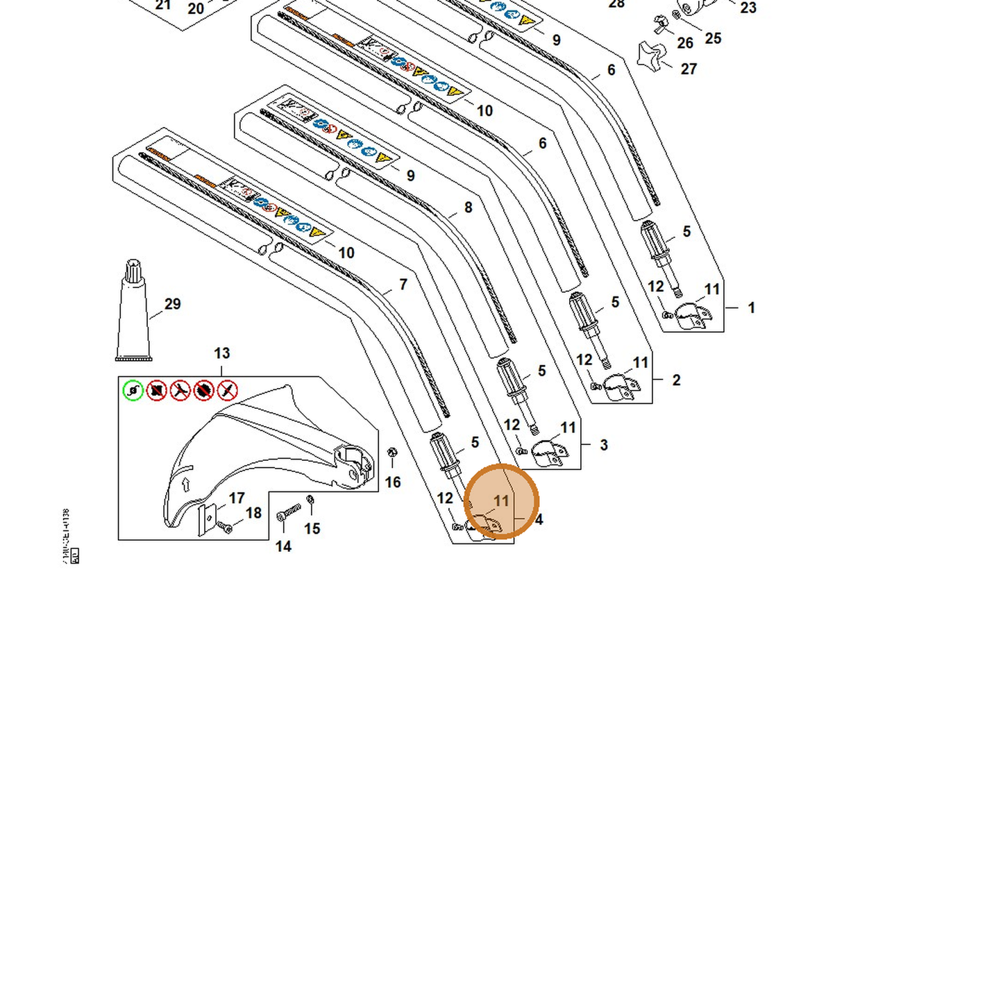 STIHL part 4140-716-6200 — IPL diagram snippet (6x zoom, amber highlight)