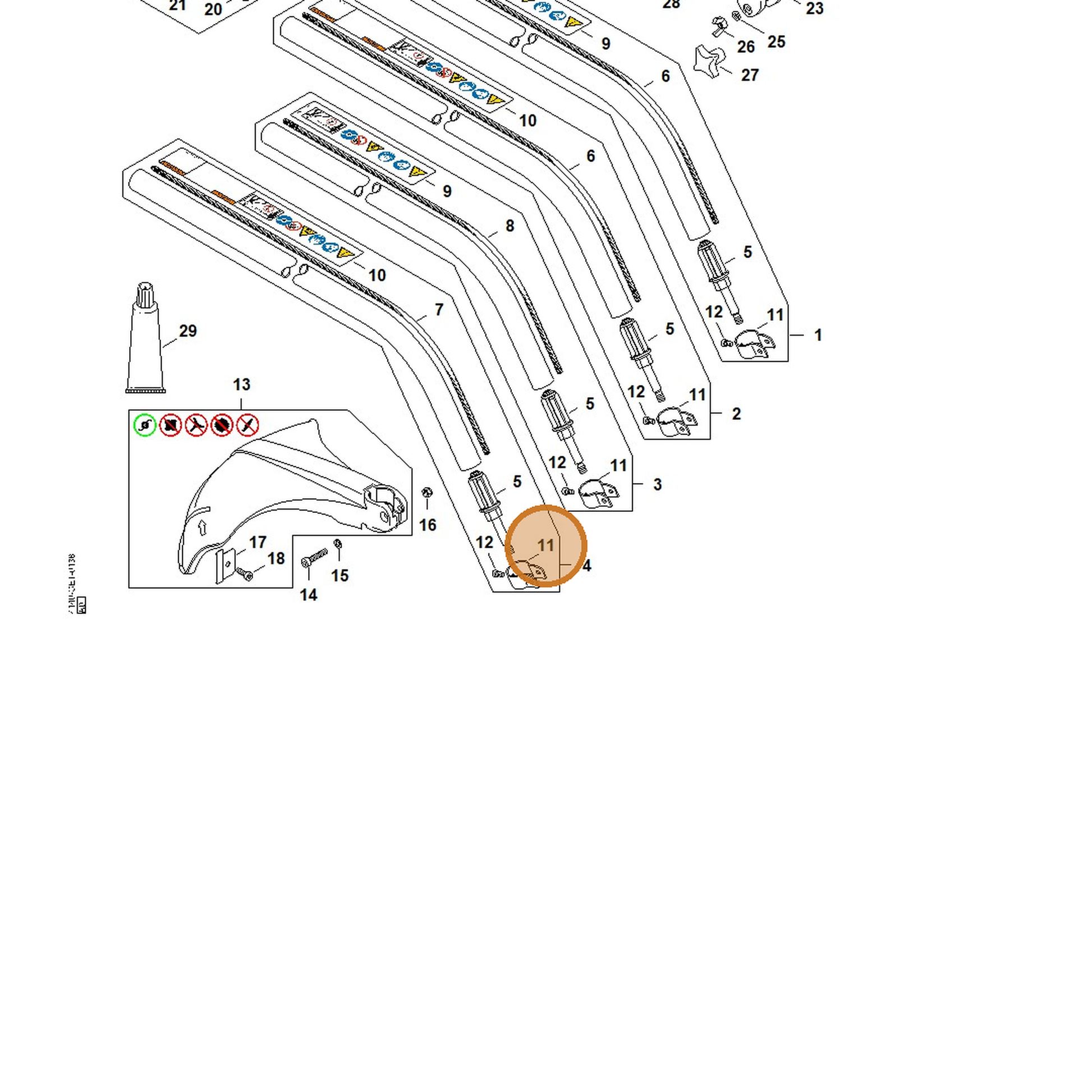 STIHL part 4140-716-6200 — IPL diagram snippet (6x zoom, amber highlight)