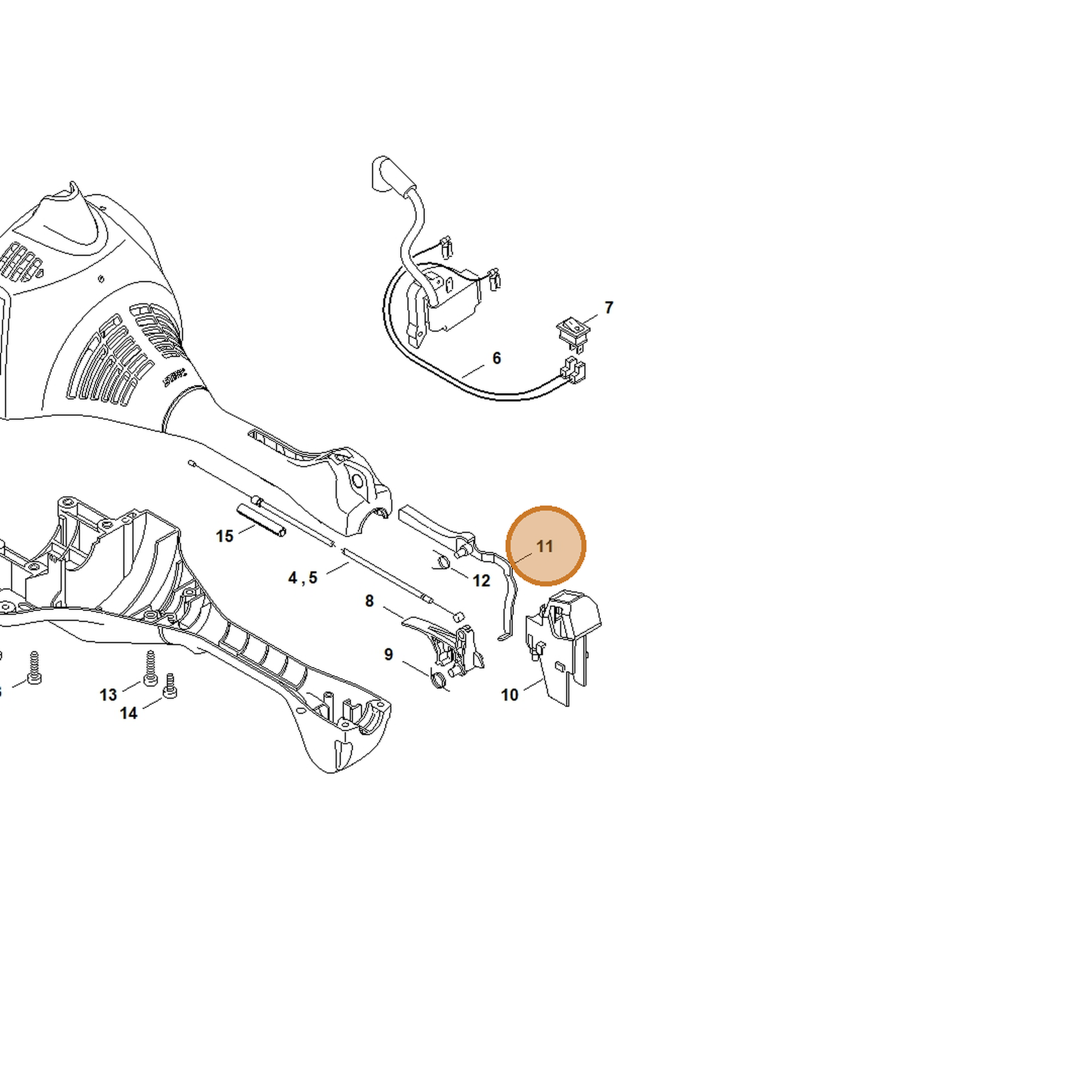 STIHL part 4140-791-5400 — IPL diagram snippet (6x zoom, amber highlight)