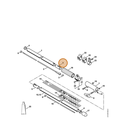 STIHL part 4140-791-7207 — IPL diagram snippet (6x zoom, amber highlight)