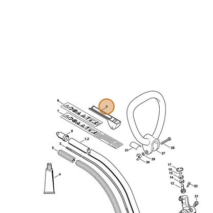STIHL part 4140-791-9100 — IPL diagram snippet (6x zoom, amber highlight)