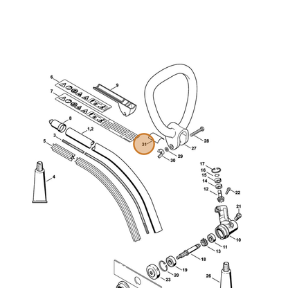 STIHL part 4140-792-0800 — IPL diagram snippet (6x zoom, amber highlight)