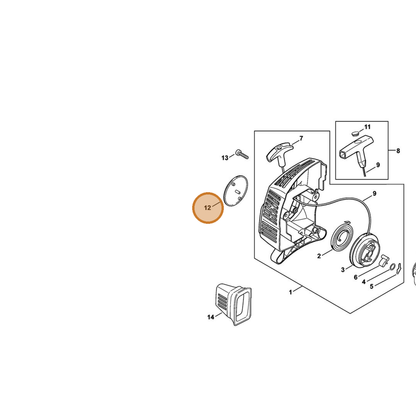 STIHL part 4140-967-1513 — IPL diagram snippet (6x zoom, amber highlight)