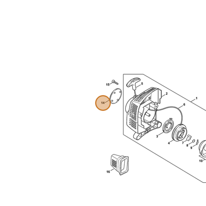 STIHL part 4140-967-1519 — IPL diagram snippet (6x zoom, amber highlight)
