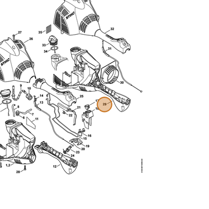 STIHL part 4144-020-3018 — IPL diagram snippet (6x zoom, amber highlight)