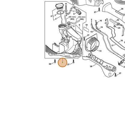 STIHL part 4144-020-3020 — IPL diagram snippet (6x zoom, amber highlight)