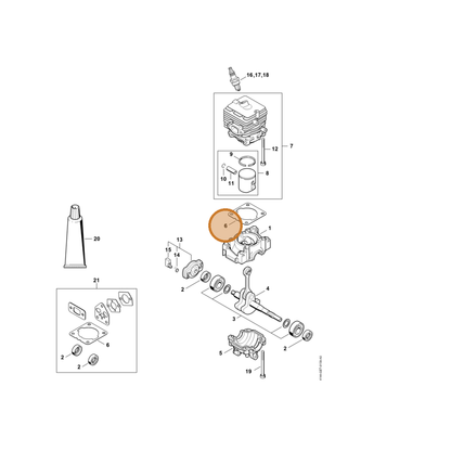 STIHL part 4144-029-2301 — IPL diagram snippet (6x zoom, amber highlight)