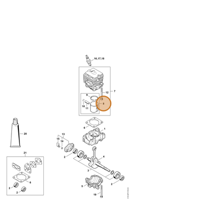 STIHL part 4144-030-2002 — IPL diagram snippet (6x zoom, amber highlight)