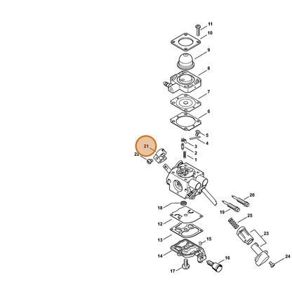 STIHL part 4144-121-3501 — IPL diagram snippet (6x zoom, amber highlight)