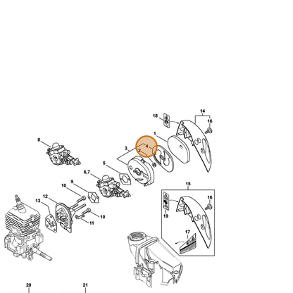 STIHL part 4144-121-6900 — IPL diagram snippet (6x zoom, amber highlight)