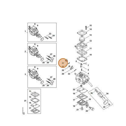 STIHL part 4144-121-8900 — IPL diagram snippet (6x zoom, amber highlight)