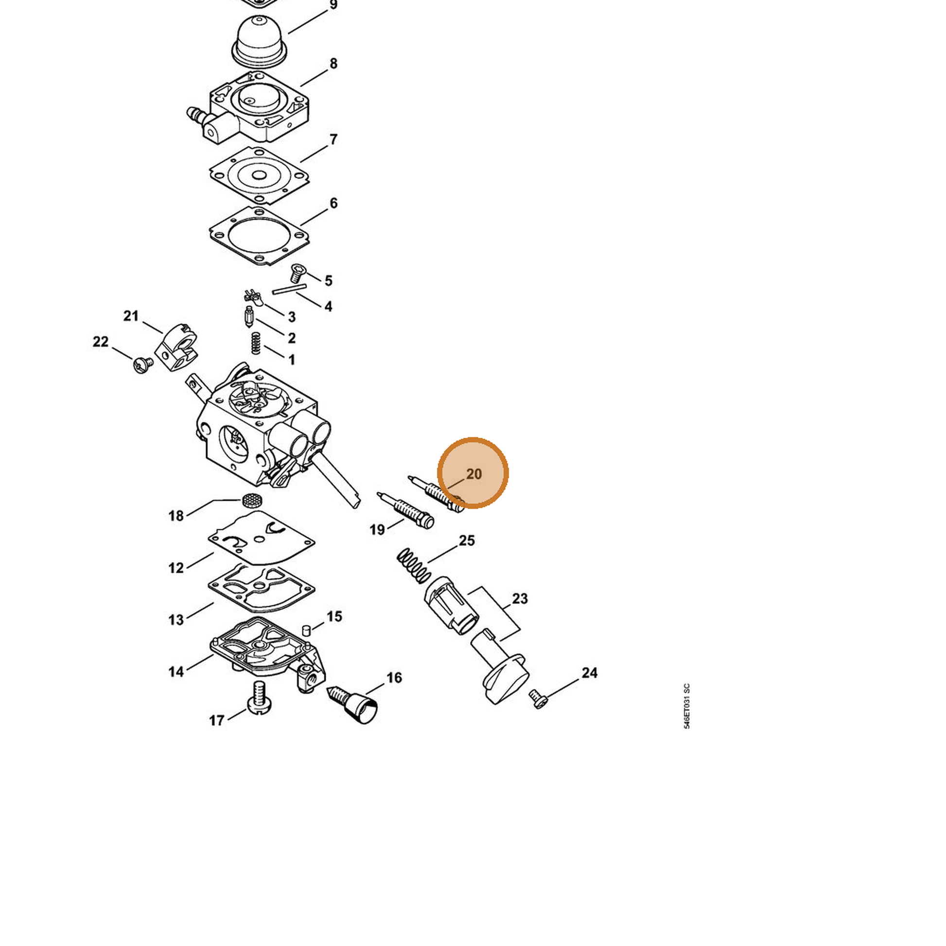 STIHL part 4144-122-6700 — IPL diagram snippet (6x zoom, amber highlight)