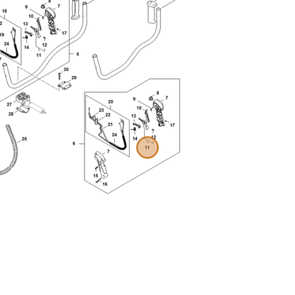 STIHL part 4144-180-1501 — IPL diagram snippet (6x zoom, amber highlight)