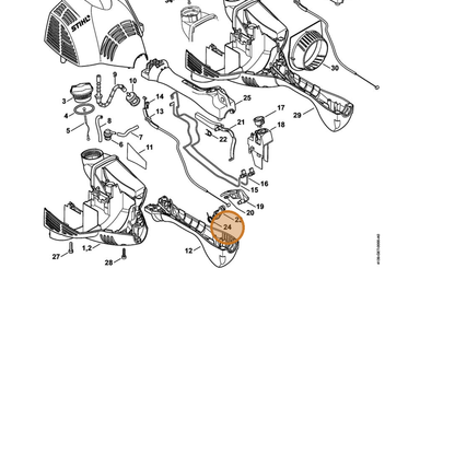 STIHL part 4144-182-4501 — IPL diagram snippet (6x zoom, amber highlight)