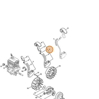 STIHL part 4144-400-1302 — IPL diagram snippet (6x zoom, amber highlight)