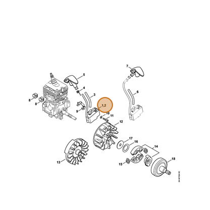 STIHL part 4144-400-1309 — IPL diagram snippet (6x zoom, amber highlight)