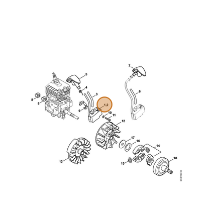 STIHL part 4144-400-1328 — IPL diagram snippet (6x zoom, amber highlight)
