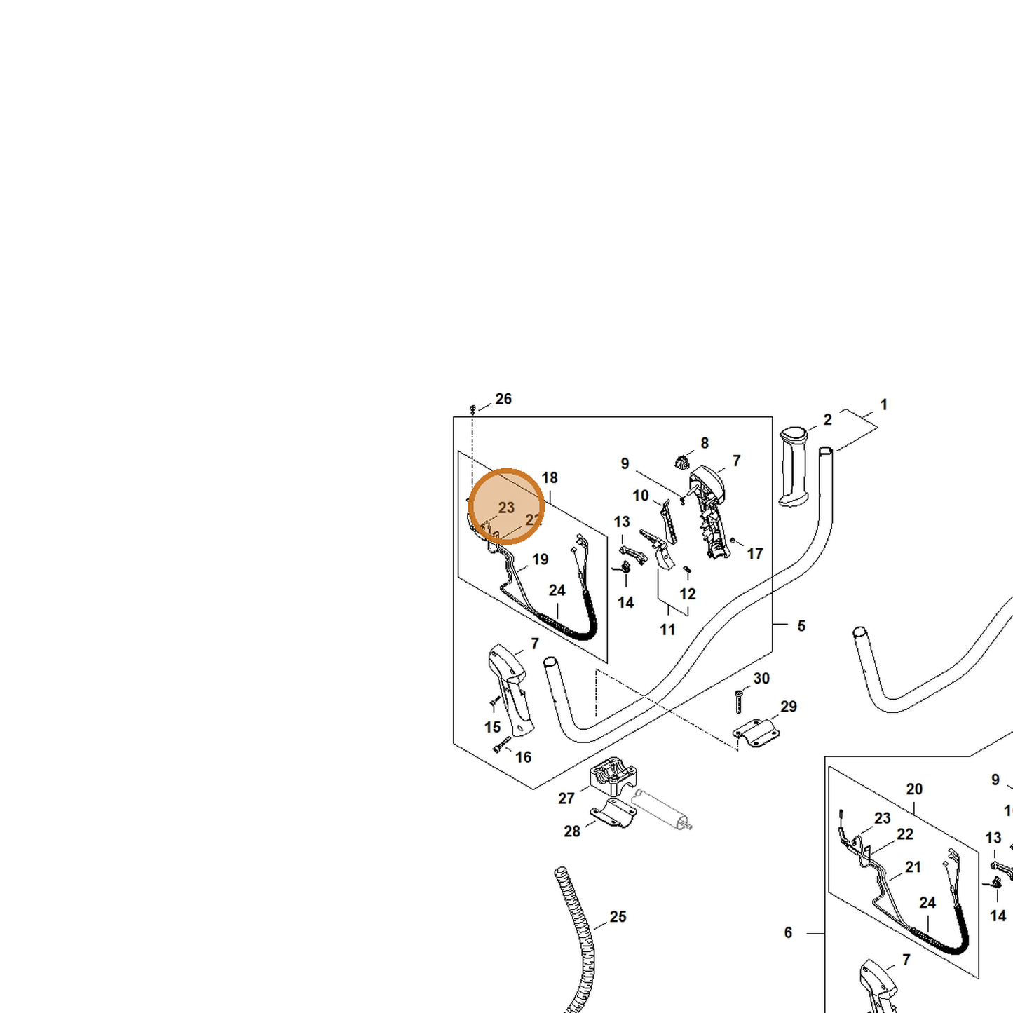 STIHL part 4144-440-1910 — IPL diagram snippet (6x zoom, amber highlight)