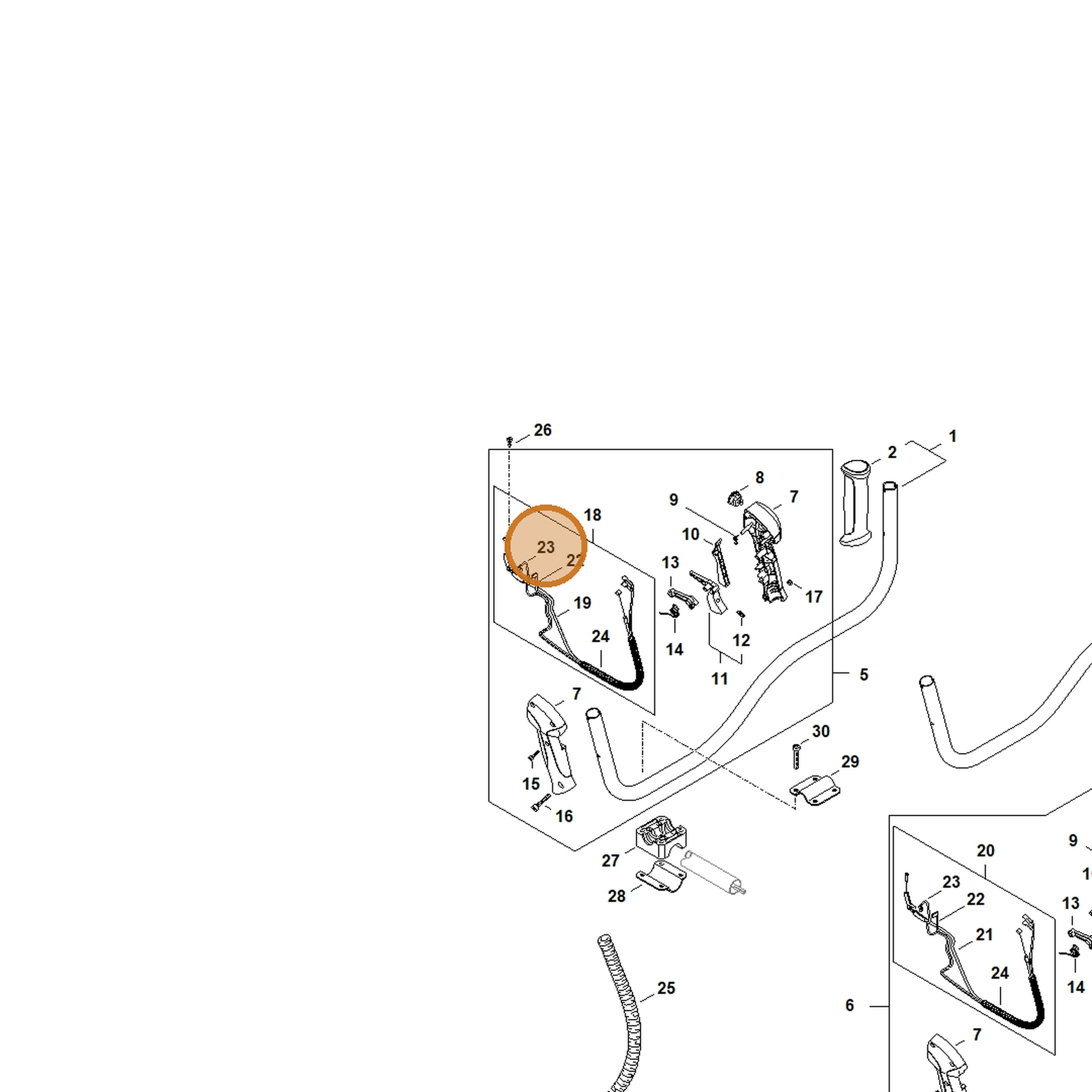 STIHL part 4144-440-1910 — IPL diagram snippet (6x zoom, amber highlight)