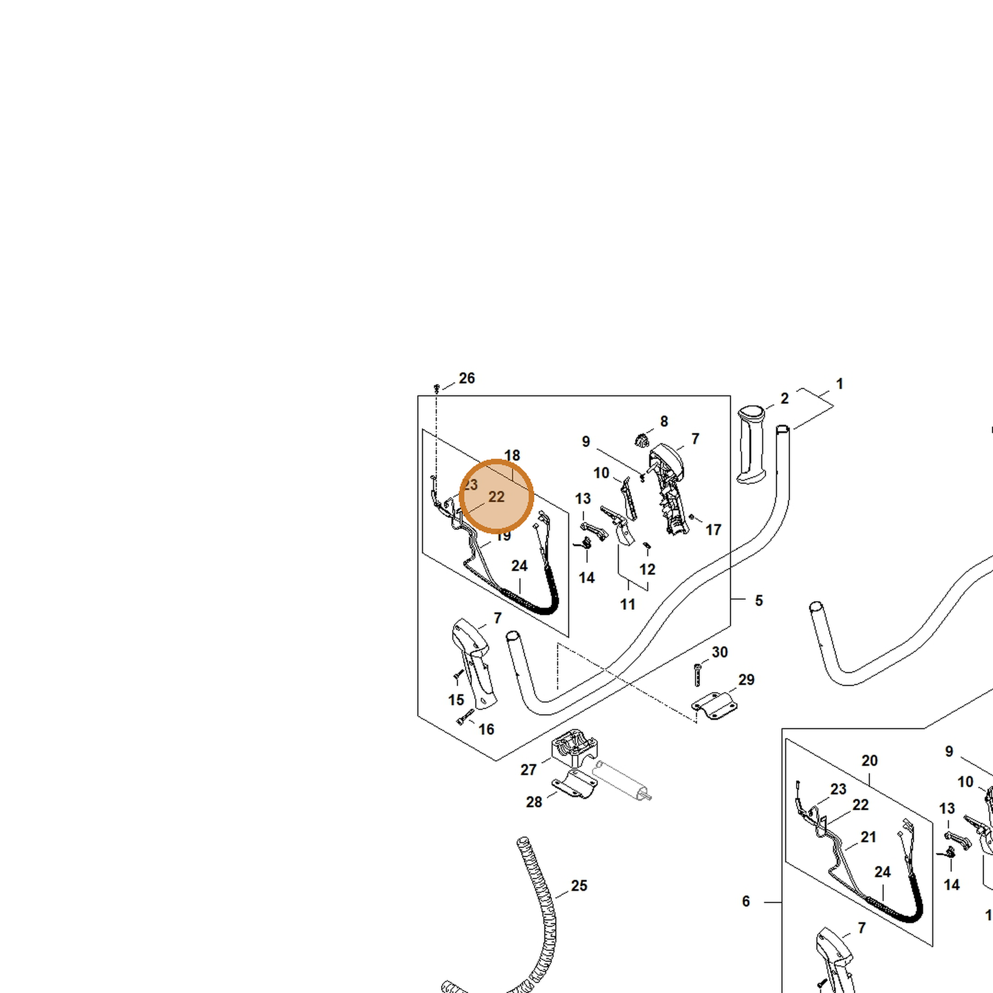 STIHL part 4144-440-1911 — IPL diagram snippet (6x zoom, amber highlight)