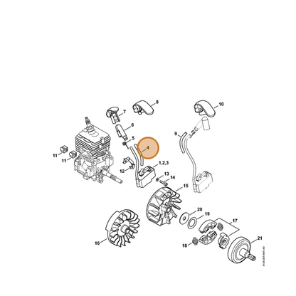 STIHL part 4144-442-0400 — IPL diagram snippet (6x zoom, amber highlight)