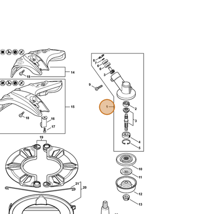 STIHL part 4144-640-0102 — IPL diagram snippet (6x zoom, amber highlight)