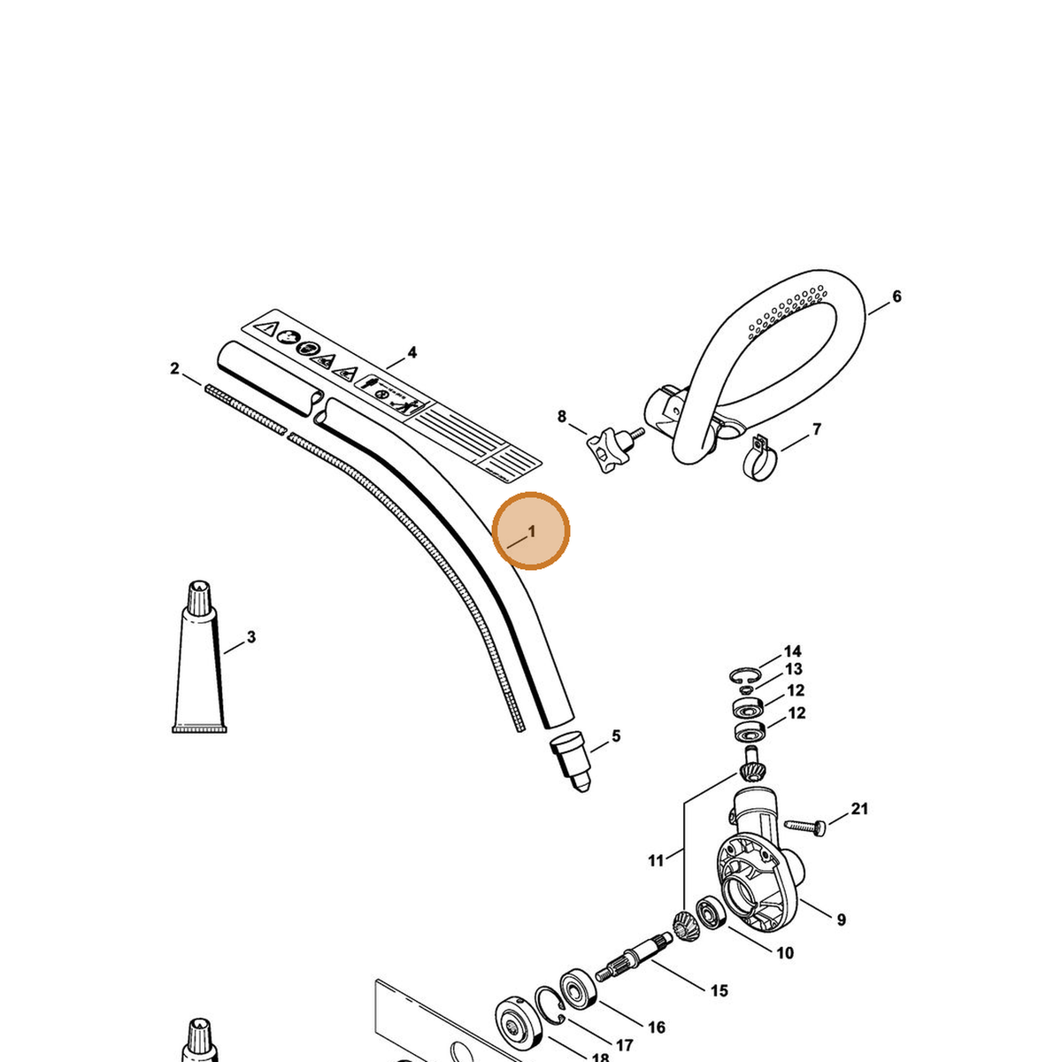 STIHL part 4144-710-7114 — IPL diagram snippet (6x zoom, amber highlight)