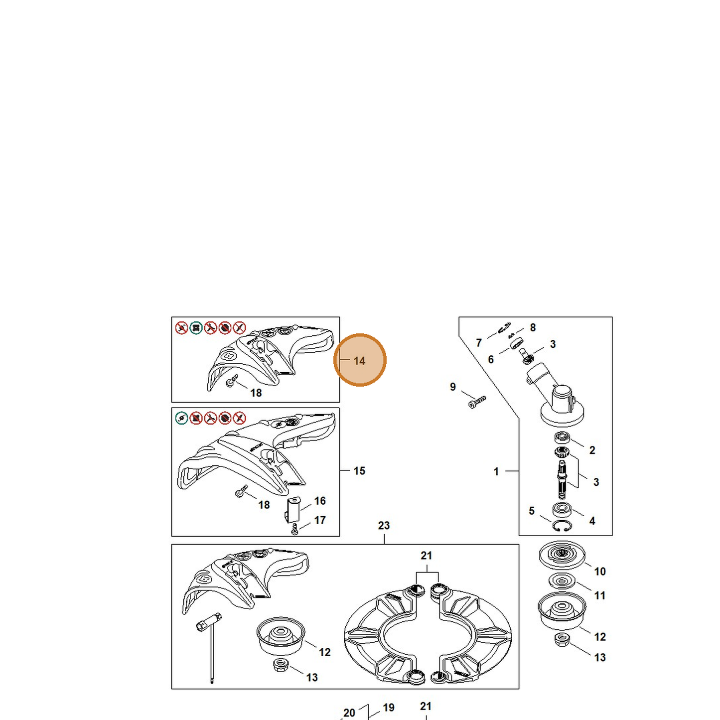 STIHL part 4144-710-8116 — IPL diagram snippet (6x zoom, amber highlight)