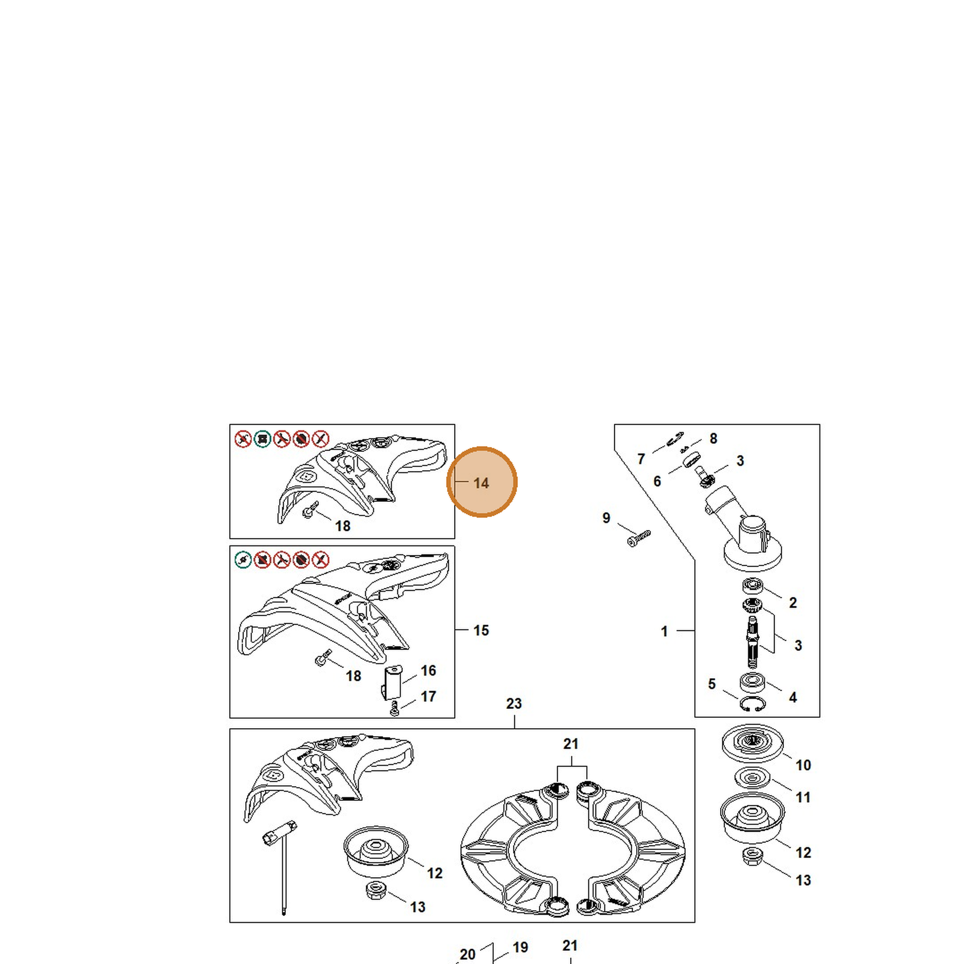STIHL part 4144-710-8116 — IPL diagram snippet (6x zoom, amber highlight)