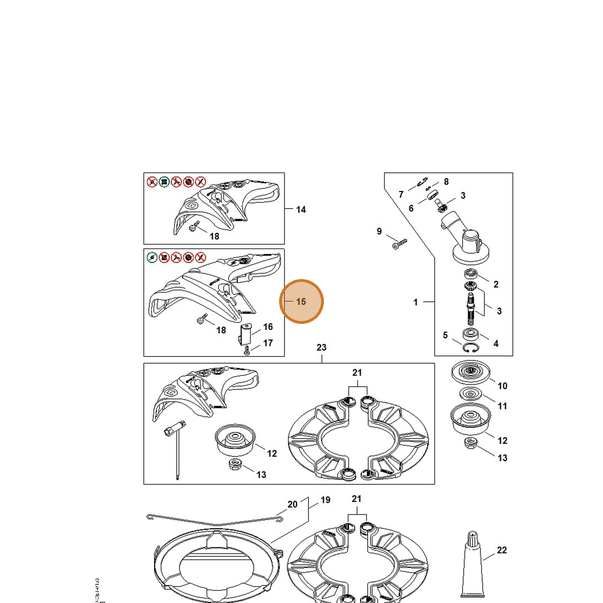 STIHL part 4144-710-8117 — IPL diagram snippet (6x zoom, amber highlight)