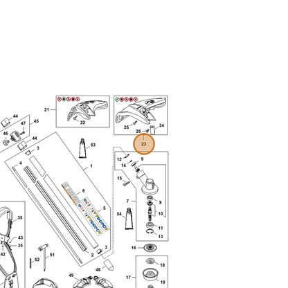 STIHL part 4144-710-8127 — IPL diagram snippet (6x zoom, amber highlight)
