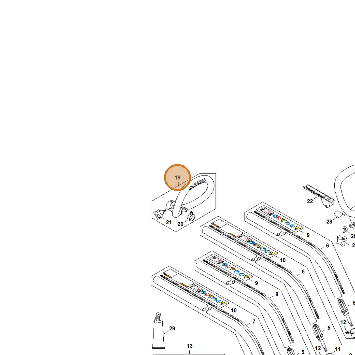 STIHL part 4144-790-1201 — IPL diagram snippet (6x zoom, amber highlight)