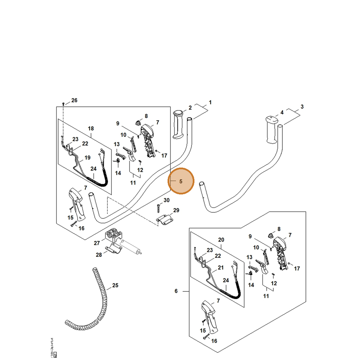 STIHL part 4144-790-1302 — IPL diagram snippet (6x zoom, amber highlight)