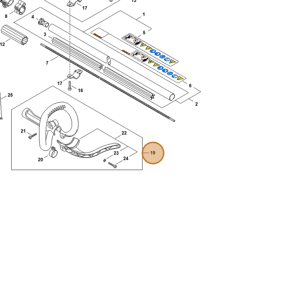 STIHL part 4144-790-3402 — IPL diagram snippet (6x zoom, amber highlight)