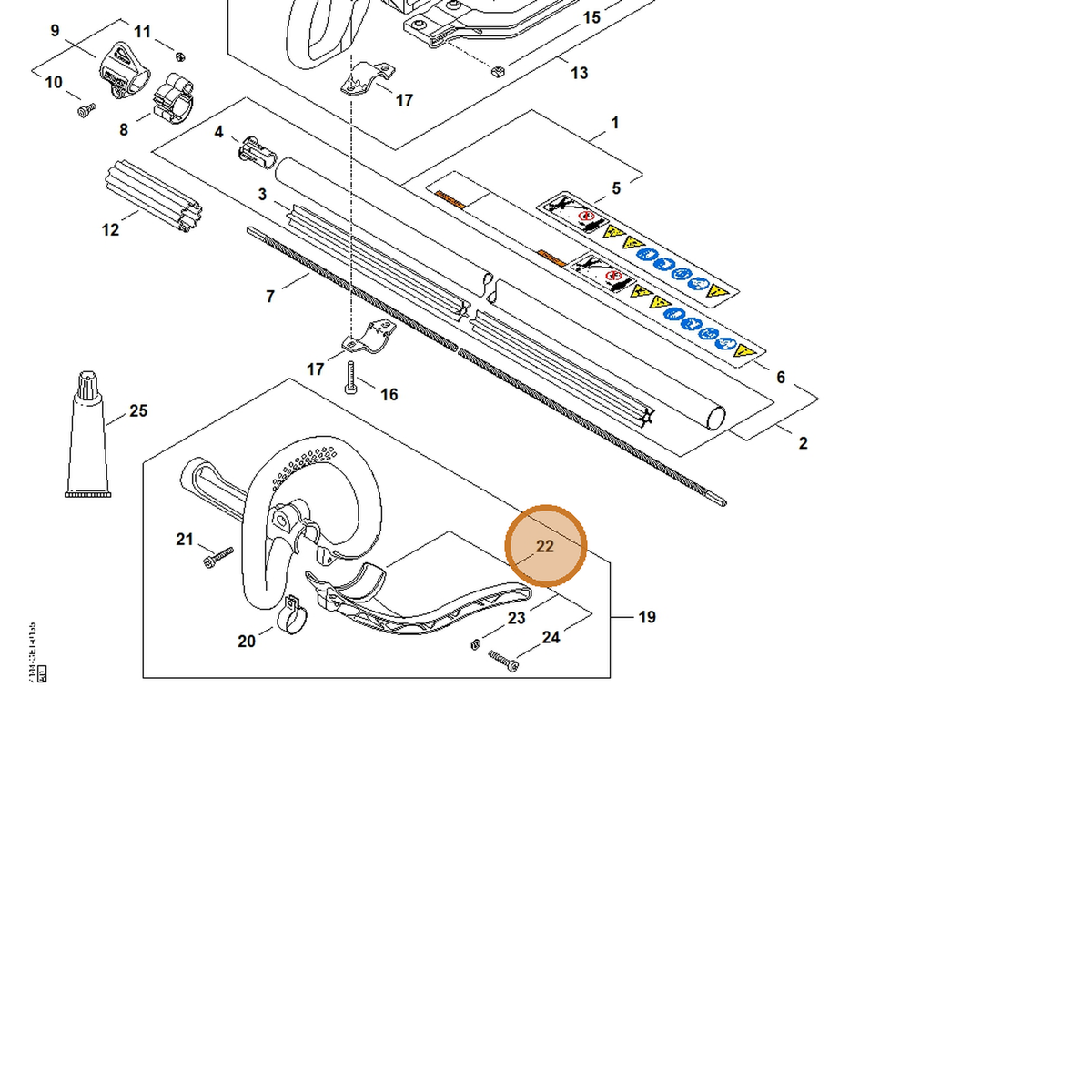 STIHL part 4144-790-8400 — IPL diagram snippet (6x zoom, amber highlight)