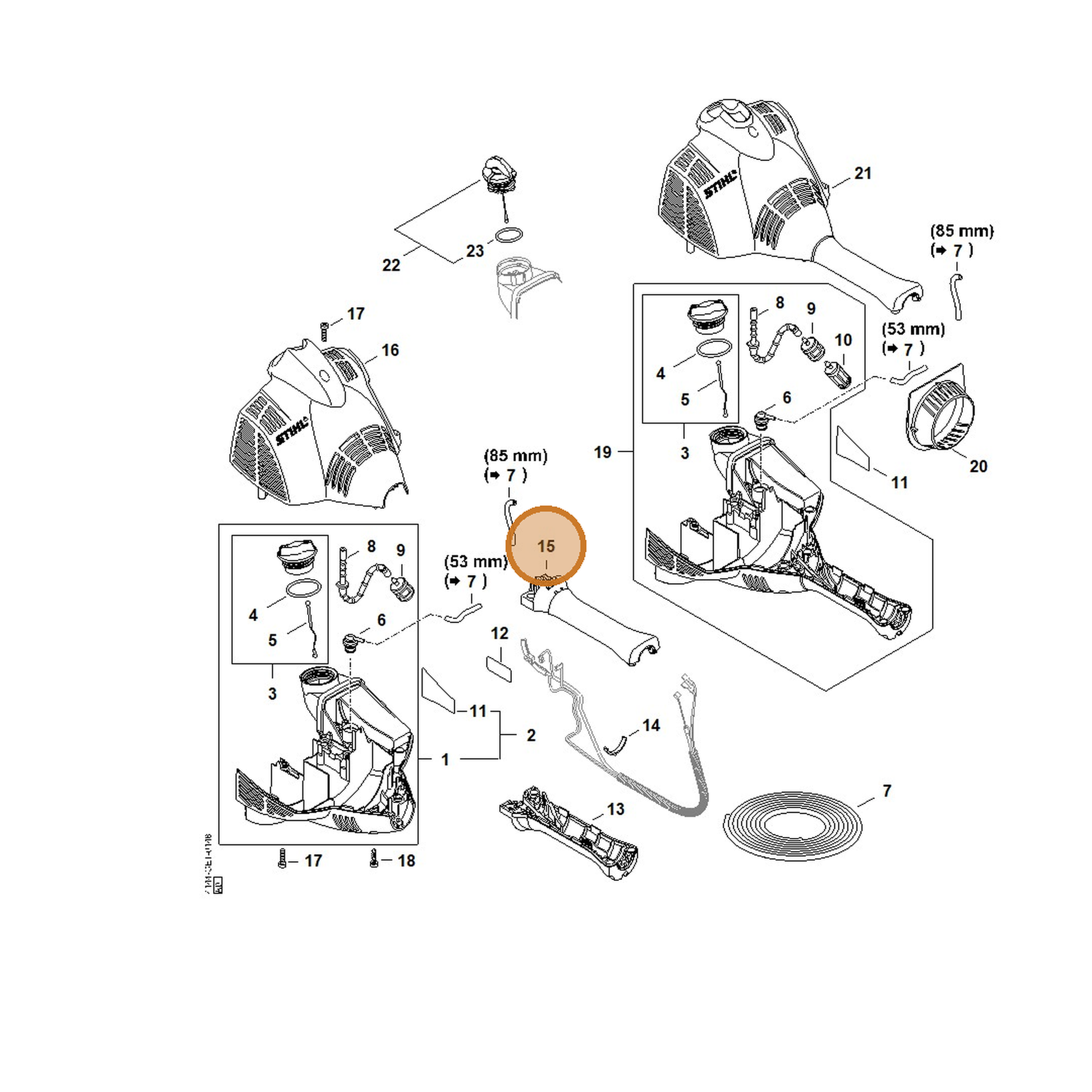 STIHL part 4144-791-0902 — IPL diagram snippet (6x zoom, amber highlight)