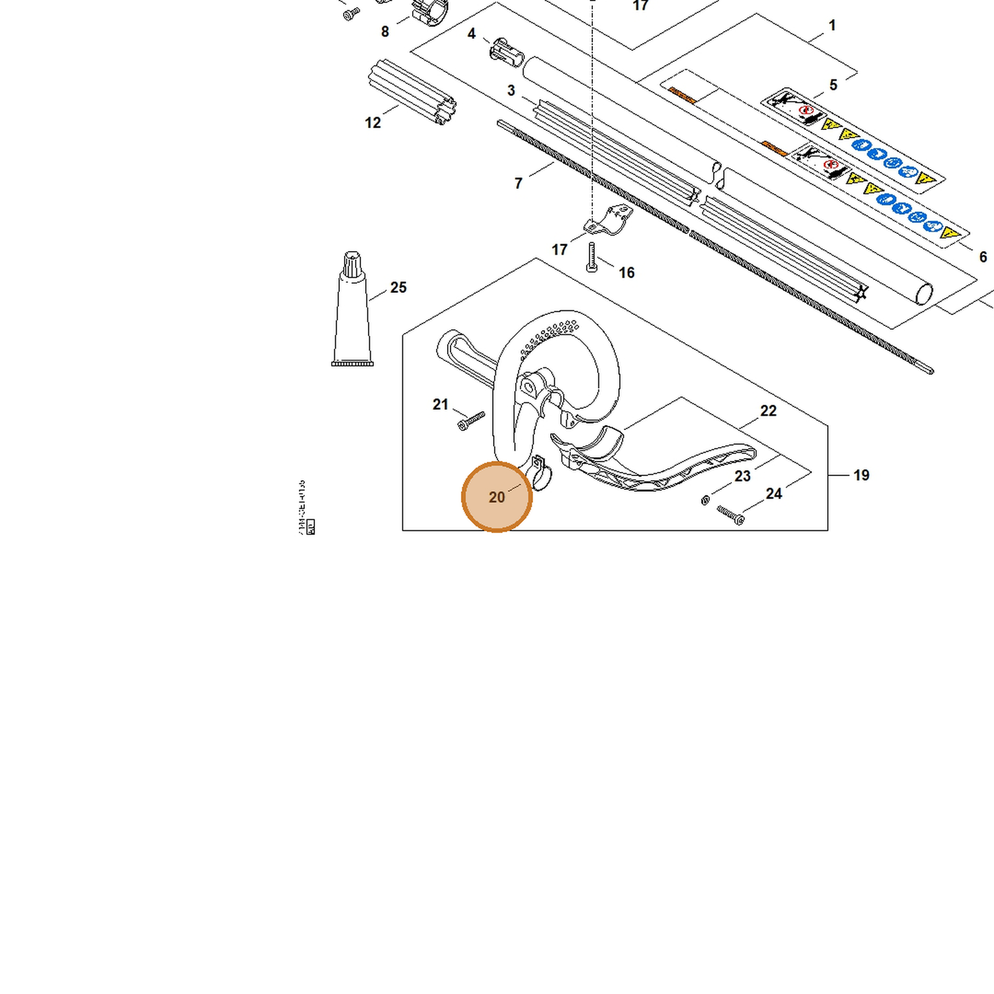 STIHL part 4144-791-9400 — IPL diagram snippet (6x zoom, amber highlight)