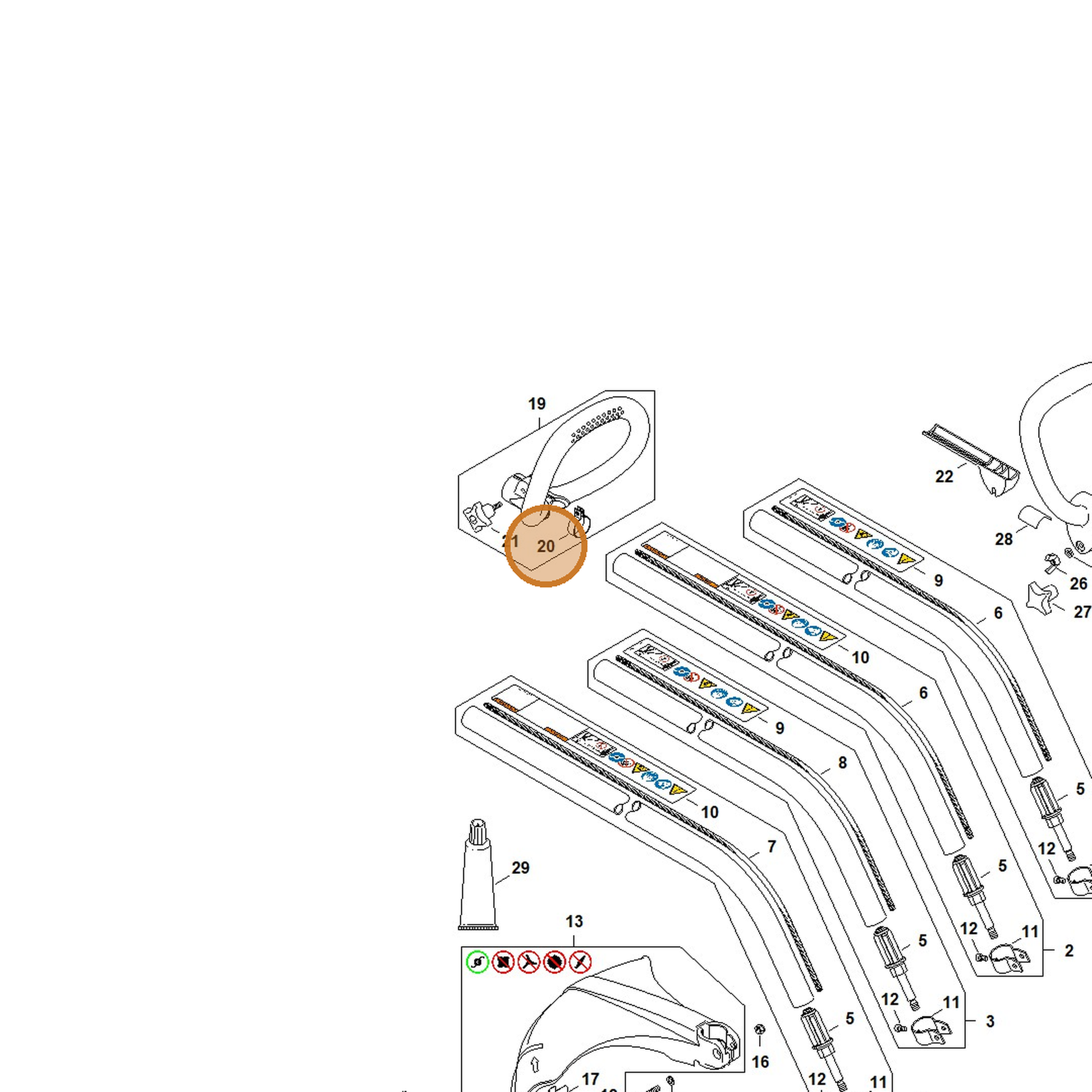 STIHL part 4144-791-9401 — IPL diagram snippet (6x zoom, amber highlight)