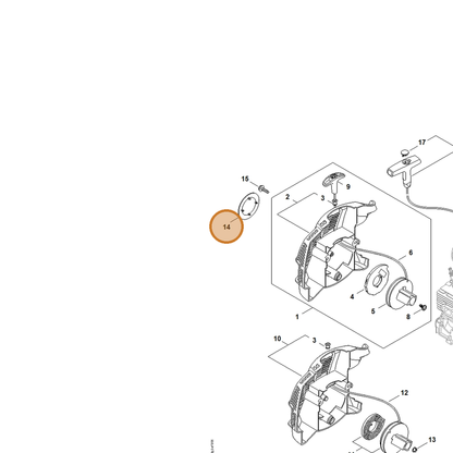 STIHL part 4144-967-1503 — IPL diagram snippet (6x zoom, amber highlight)