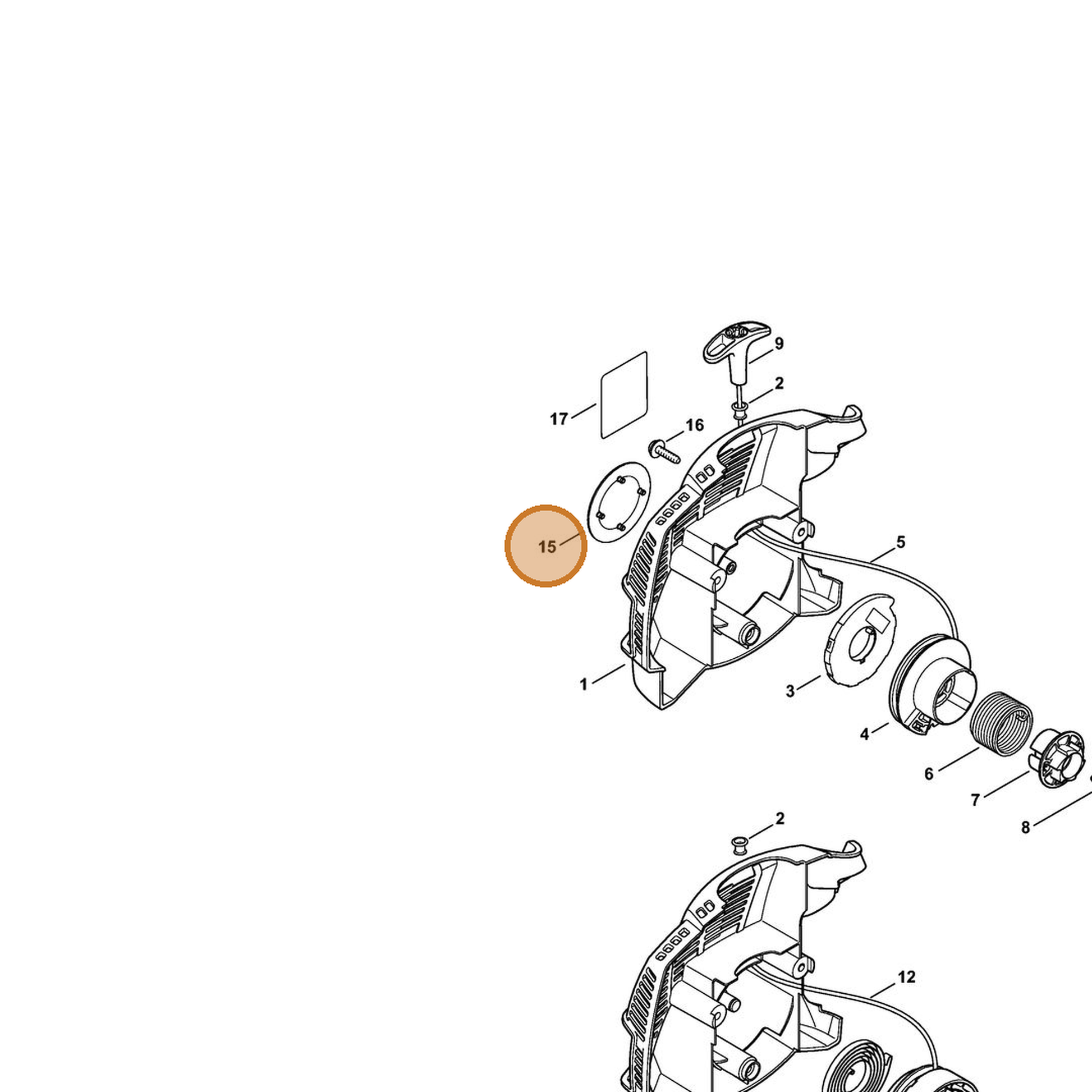 STIHL part 4144-967-1506 — IPL diagram snippet (6x zoom, amber highlight)