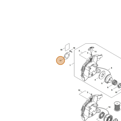STIHL part 4144-967-1509 — IPL diagram snippet (6x zoom, amber highlight)