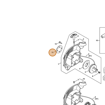STIHL part 4144-967-1516 — IPL diagram snippet (6x zoom, amber highlight)