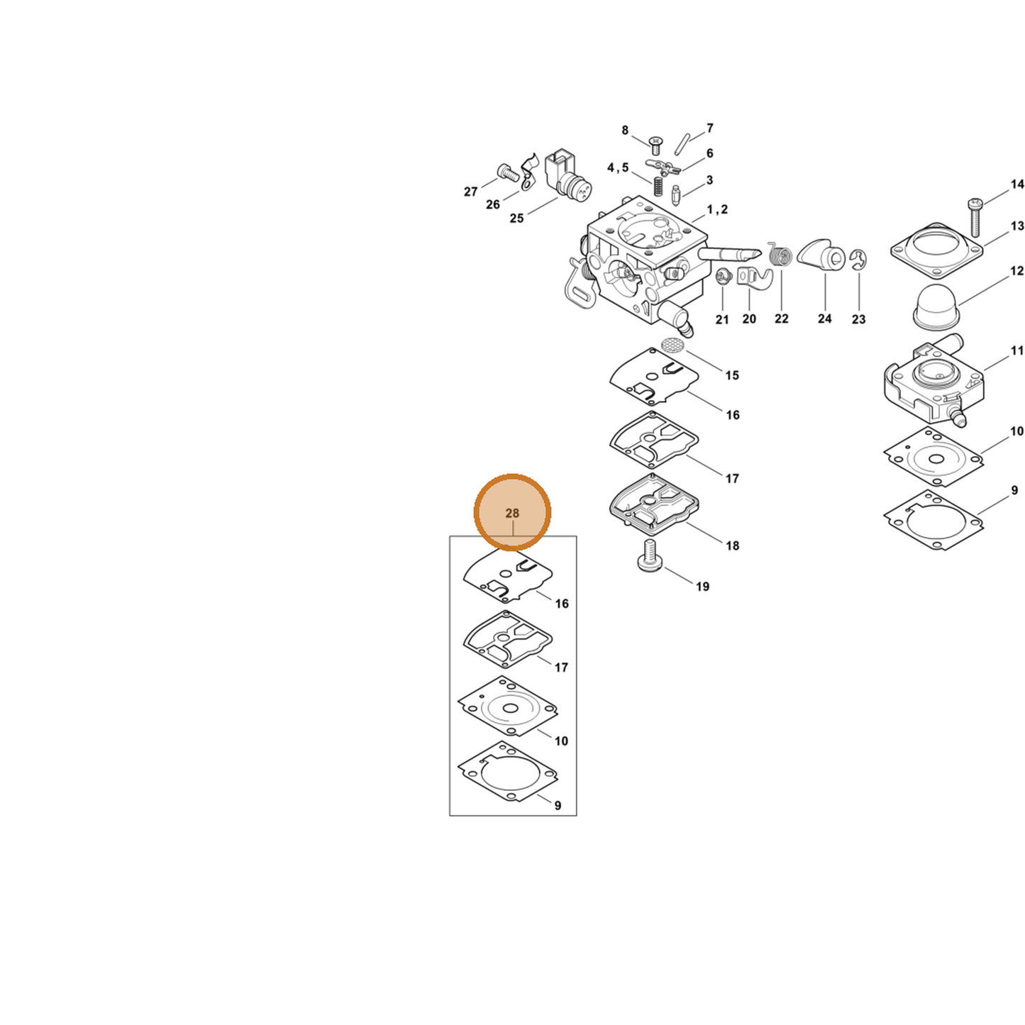 STIHL part 4147-007-1701 — IPL diagram snippet (6x zoom, amber highlight)