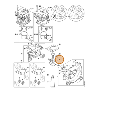 STIHL part 4147-030-0403 — IPL diagram snippet (6x zoom, amber highlight)