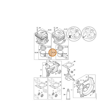 STIHL part 4147-030-2003 — IPL diagram snippet (6x zoom, amber highlight)