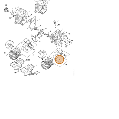 STIHL part 4147-034-3003 — IPL diagram snippet (6x zoom, amber highlight)