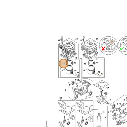 STIHL part 4147-034-3005 — IPL diagram snippet (6x zoom, amber highlight)