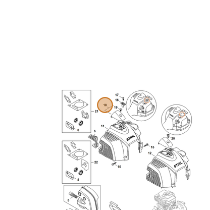 STIHL part 4147-080-0401 — IPL diagram snippet (6x zoom, amber highlight)